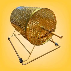 Tambour de tombola métallique - Taille L (12 pouces)